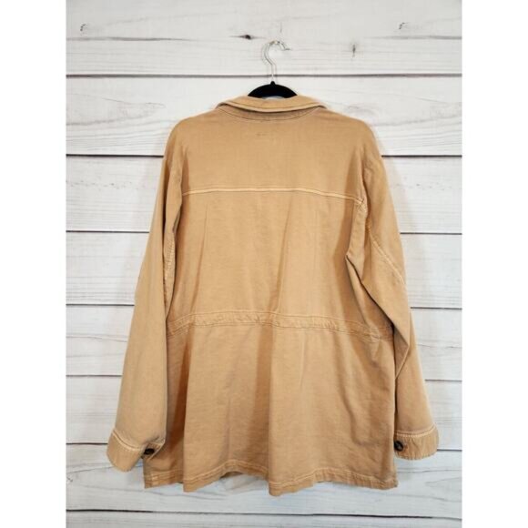 J. Jill Women's Light‎ Toffee Garment-Dyed Anorak Utility Jacket Size XL - Picture 2 of 6